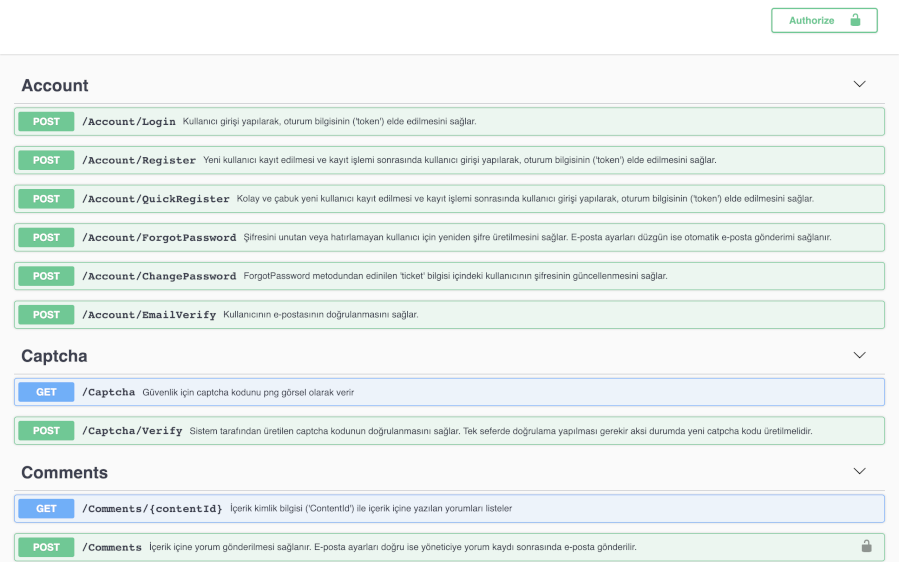  Tellys API dokümantasyon ekranı